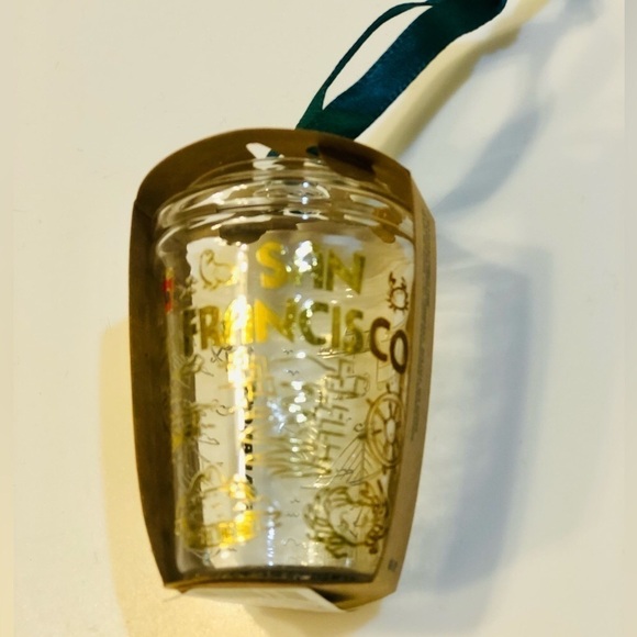 Starbucks San Francisco Ornament glass cup Green Ribbon “Been There Series” - Picture 8 of 9